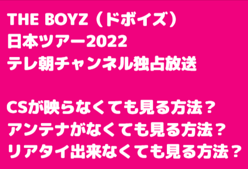 THE BOYZ（ドボイズ）日本ツアー視聴方法